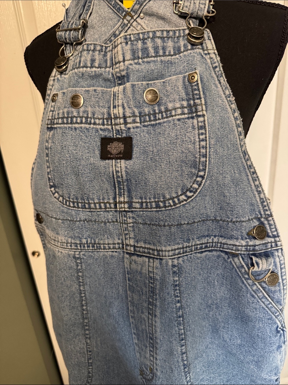 VINTAGE Harley-Davidson Light Blue Denim Overalls